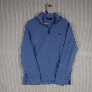 Polo Ralph Lauren Mens Half Zip French Rib Cotton Pullover Sweater Size: Medium